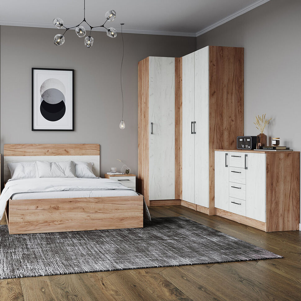 Шкаф-пенал Вегас (ТЭКС) Крафт табачный /Крафт белый