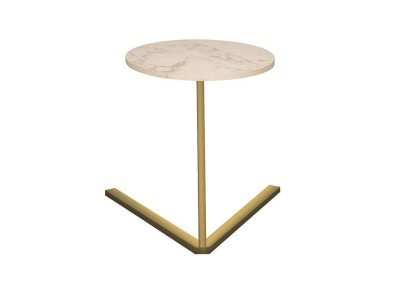 Стол приставной 42.47 Сеул Мрамор белый/металл золотой