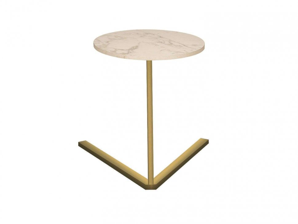 Стол приставной 42.47 Сеул Мрамор белый/металл золотой