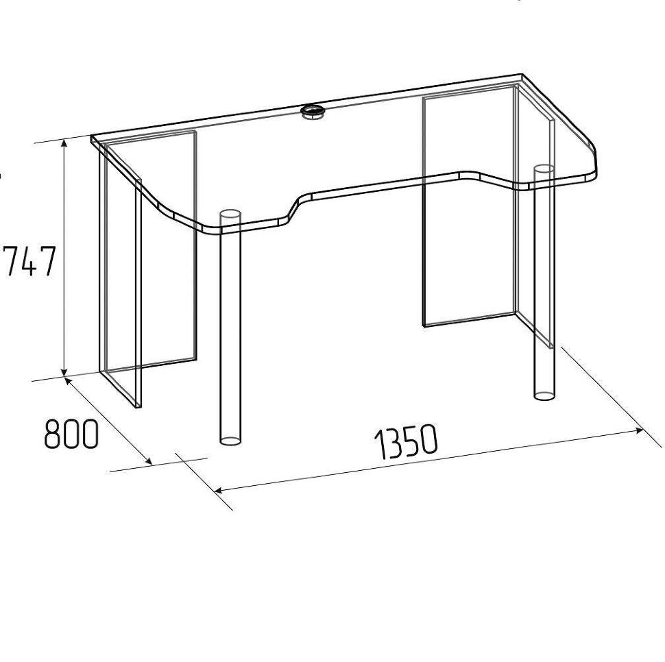 Стол компьютерный Аурелио (Глазов) 84 Антрацит
