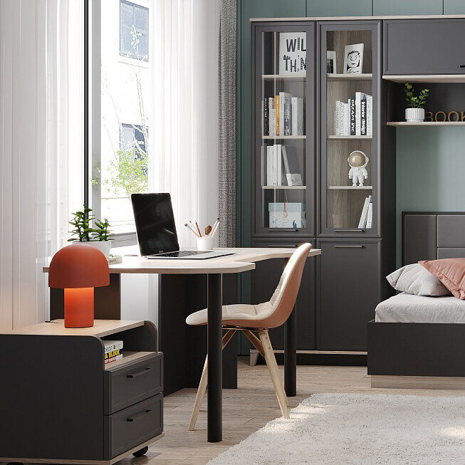 Стол компьютерный Аурелио (Глазов) 84 Антрацит