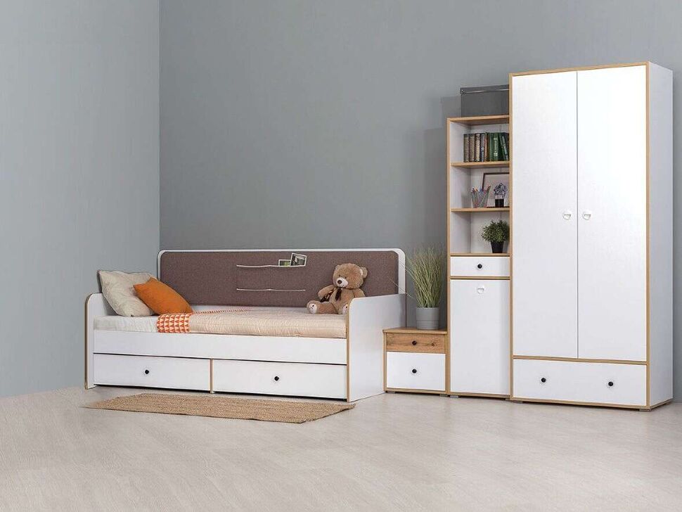 Молодежная Вуди 2 белый/дуб золотой