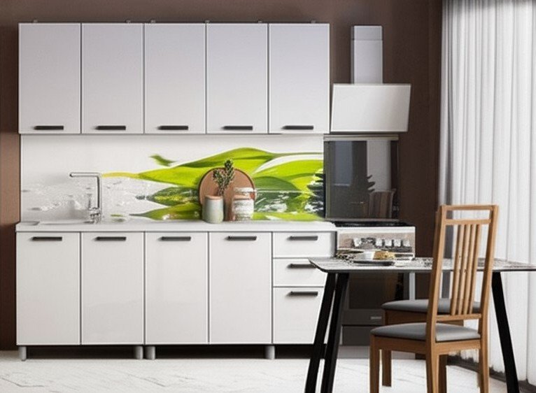 Кухня Осло 2 м, Карбон Фарфор