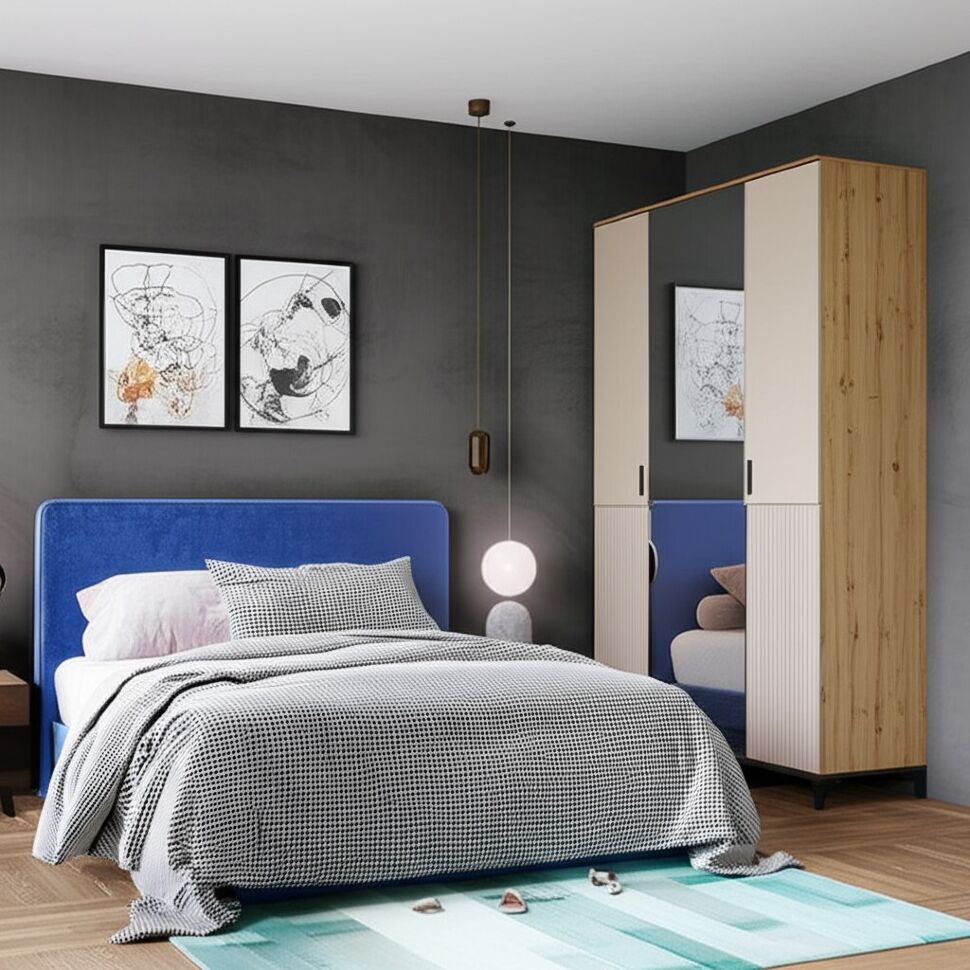 Шкаф 3-створчатый Дюна (Ижмебель) с зеркалом