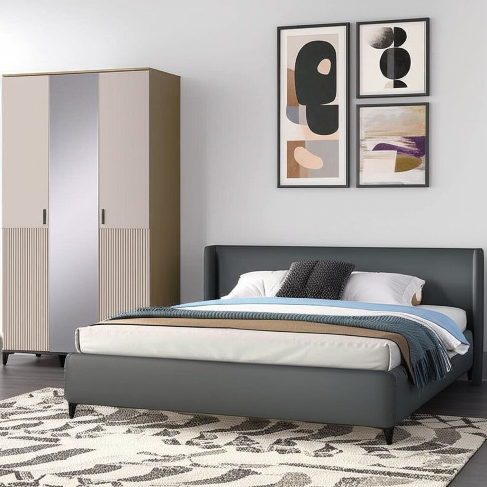 Шкаф 3-створчатый Дюна (Ижмебель) с зеркалом