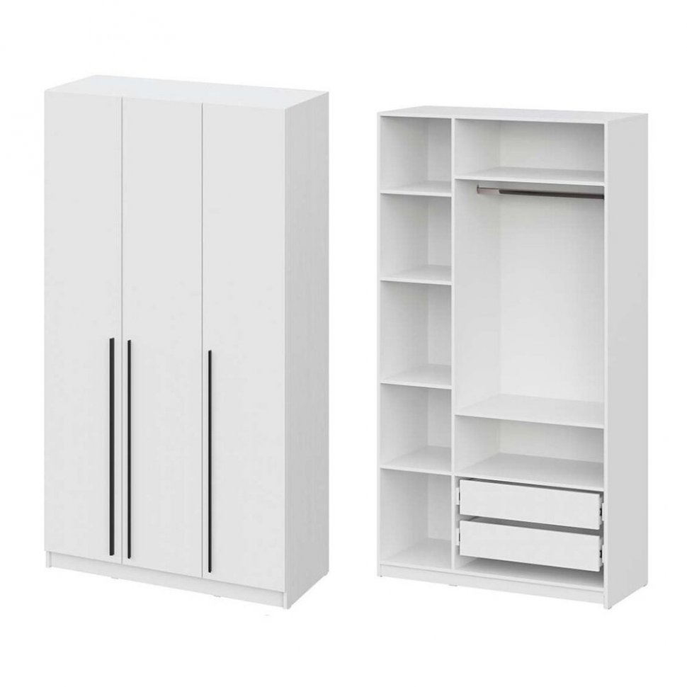 Шкаф 3-дверный с ящиками 1200 (Арника) ШК-5 Белое дерево