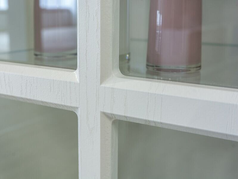 Ливерпуль Шкаф - витрина Белый/Ясень ваниль