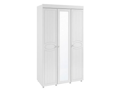 Шкаф 3-х дверный с 1-м зеркалом Монако МН-54 белое дерево