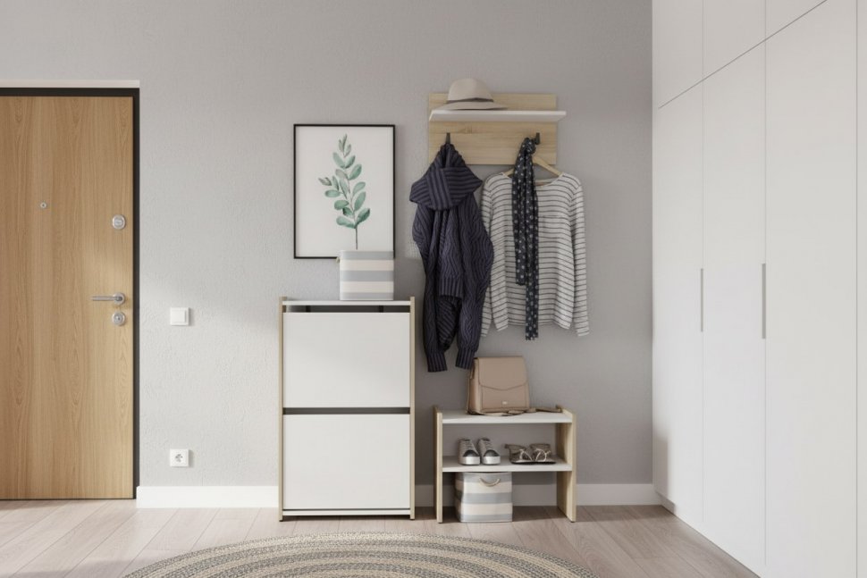 Прихожая Симпл дуб сонома/белый