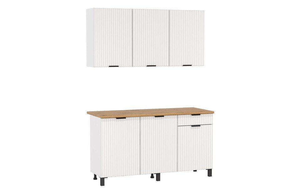 Кухня Венера 1500 МДФ Белый матовый фрезерованный