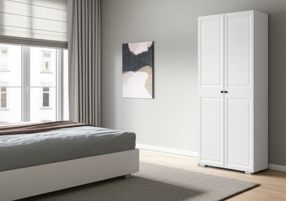 Шкаф 2-створчатый Софт ШК-01 (БТС) Белый