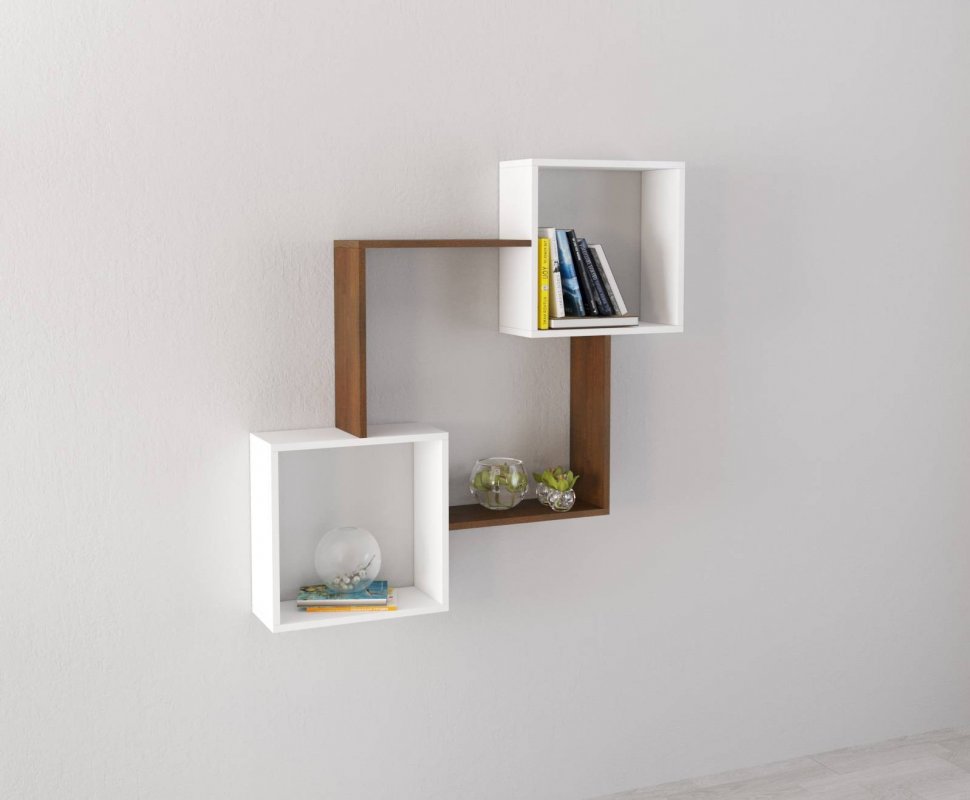 Полка навесная ПН-2, орех донской/белый