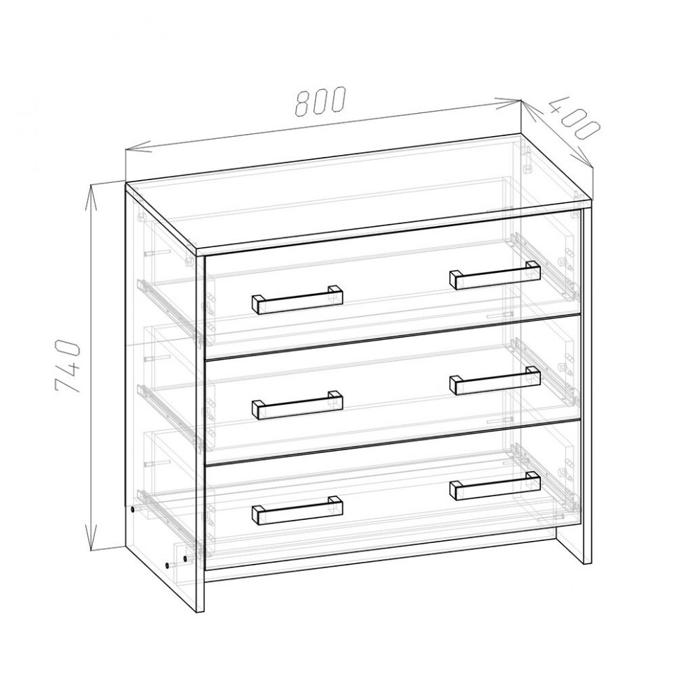 Комод Соня СК-1 (Белый / Белый глянец)