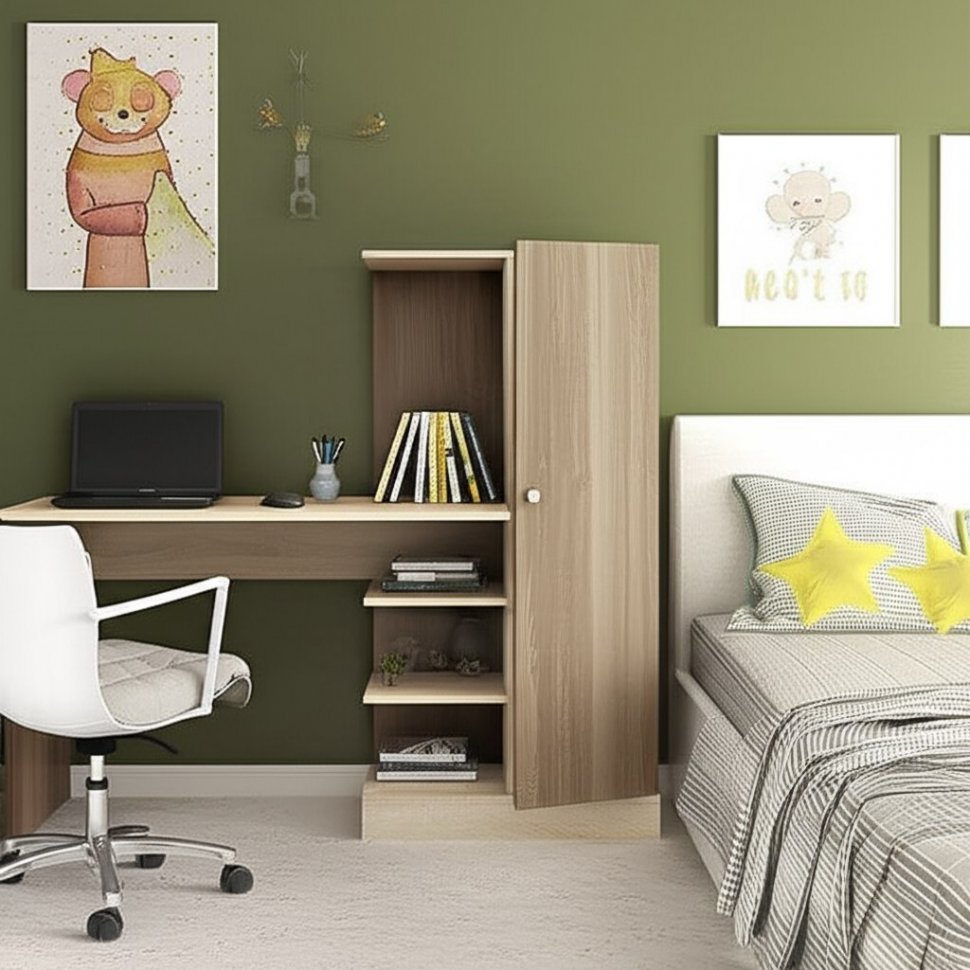 Стол компьютерный Квартет-6 ТЭКС (Ясень шимо)