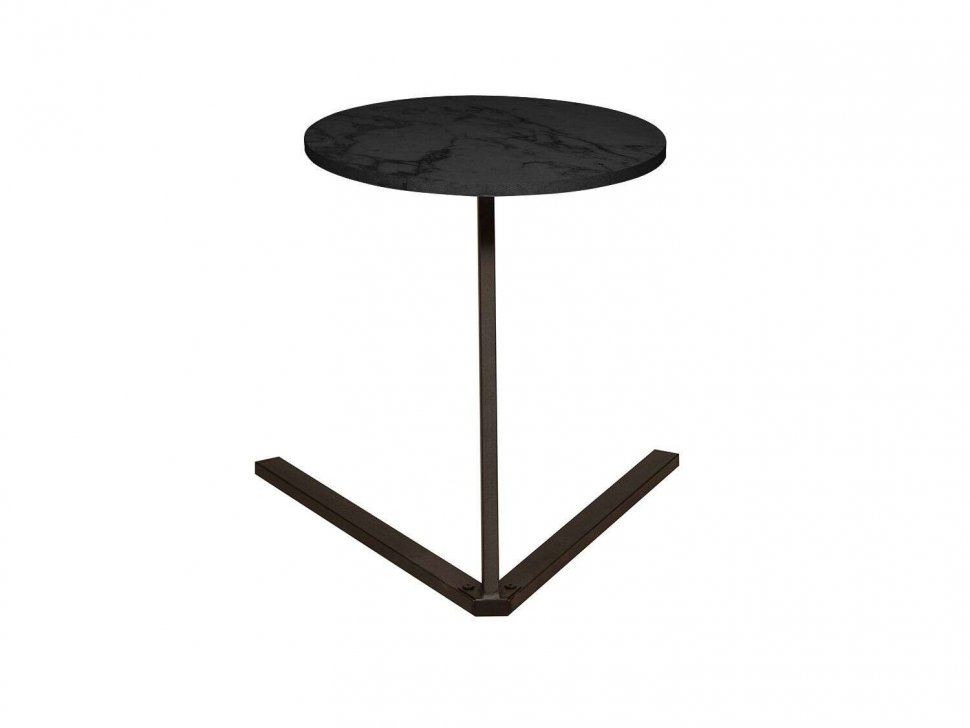 Стол приставной 42.47 Сеул Мрамор черный/металл черный