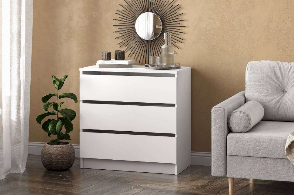 Комод КМ2, Белый текстурный