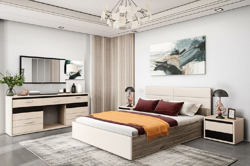 Каркас кровати Урбан КР-18, Дуб смоки, Бежевый