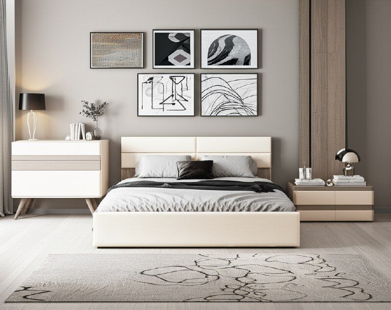 Каркас кровати Урбан КР-18, Дуб смоки, Бежевый