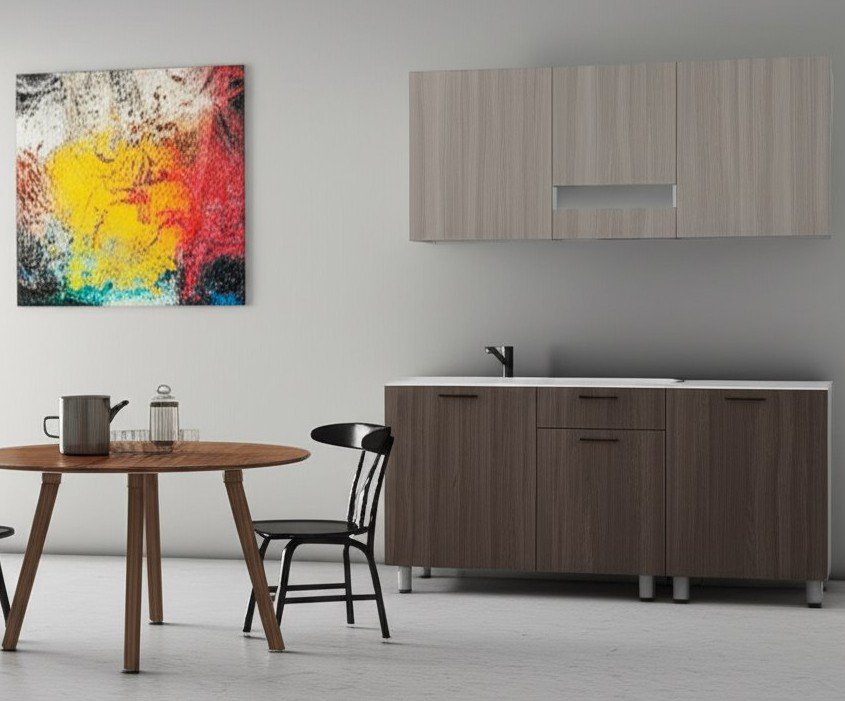 Кухня Розалия 1,7 м (без столешницы), Ясень Шимо светлый, Ясень Шимо темный