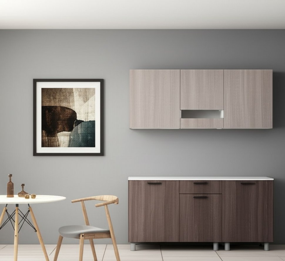 Кухня Розалия 1,7 м (без столешницы), Ясень Шимо светлый, Ясень Шимо темный