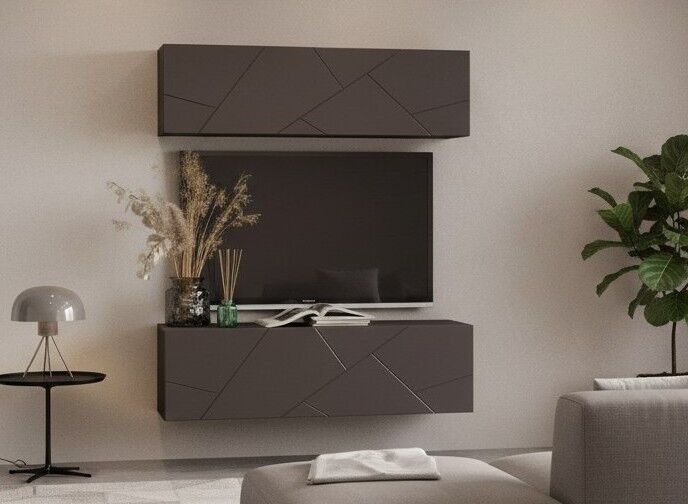 Гостиная Summit комплектация 15 Ясень анкор тёмный/софт графит/капучино