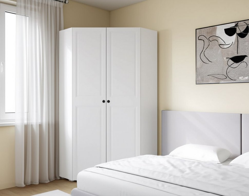 Шкаф угловой Софт ШКУ-01 (БТС) Белый