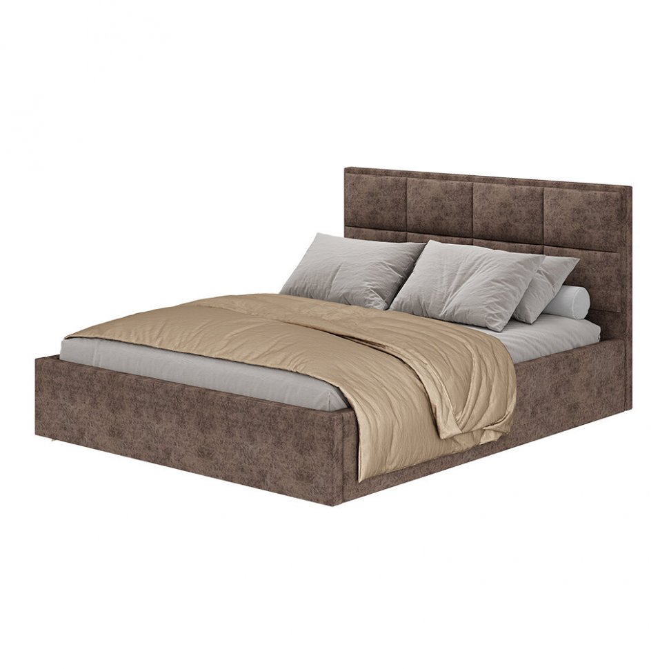 Мягкая кровать 160х200 Линда (БТС) с реечным настилом ДСП Мустанг