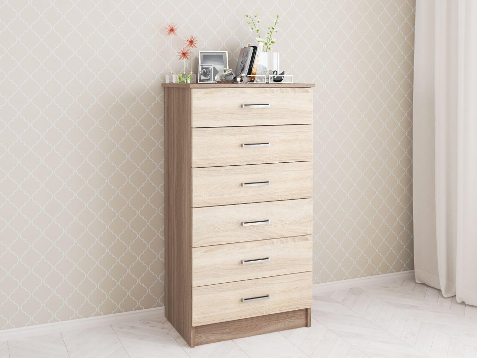 Комод узкий Катрин-4 ТЭКС (Ясень шимо)