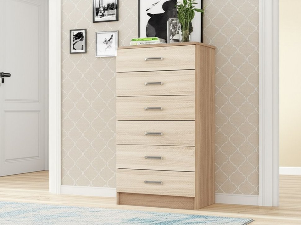 Комод узкий Катрин-4 ТЭКС (Ясень шимо)