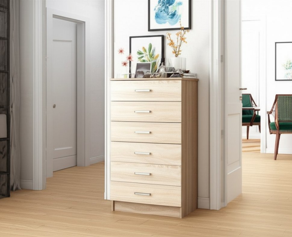 Комод узкий Катрин-4 ТЭКС (Ясень шимо)