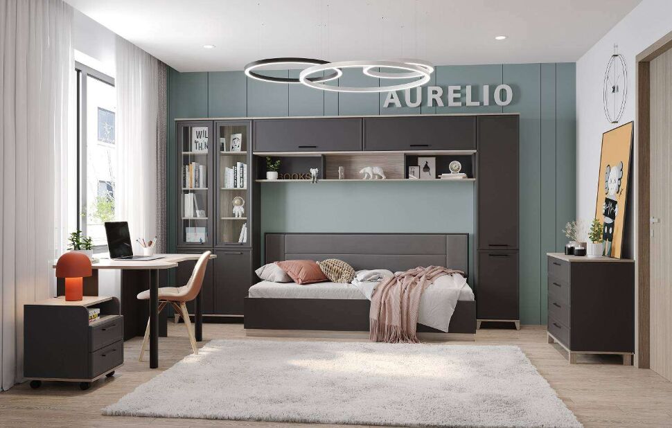 Шкаф навесной Аурелио (Глазов) 81 Антрацит