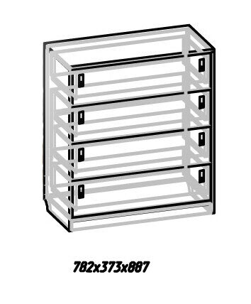 Комод 12 Комфорт Глазов-мебель (Гаскон Пайн / Белый)