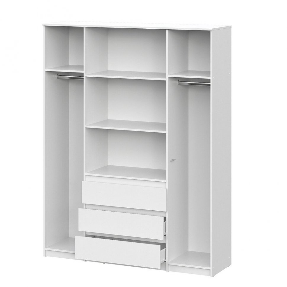 Шкаф для одежды и белья 4х дверный Денвер, белый