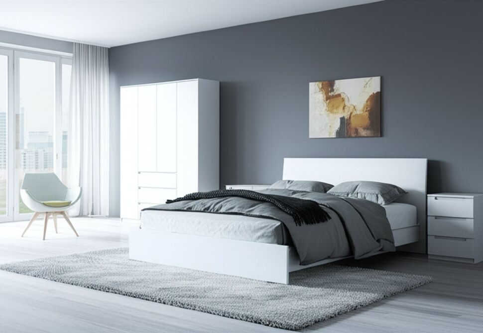 Шкаф для одежды и белья 4х дверный Денвер, белый