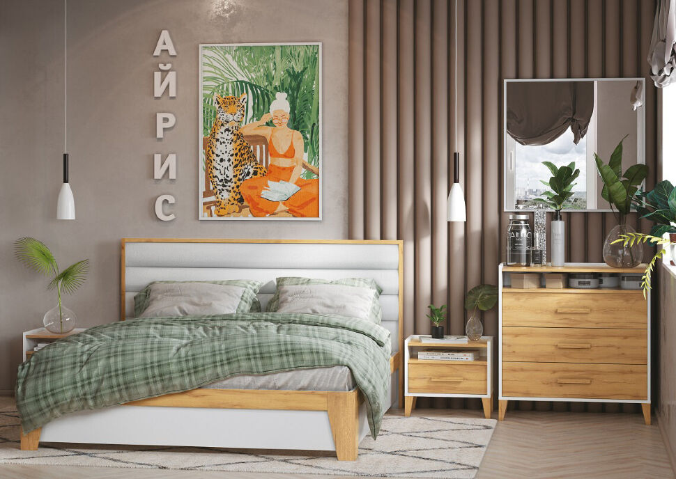 Кровать Айрис 308 Люкс 140х200 с основанием из металла