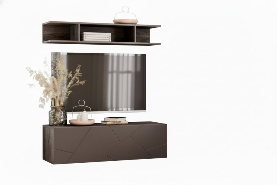 Гостиная Summit комплектация 16 Ясень анкор тёмный/софт графит/капучино