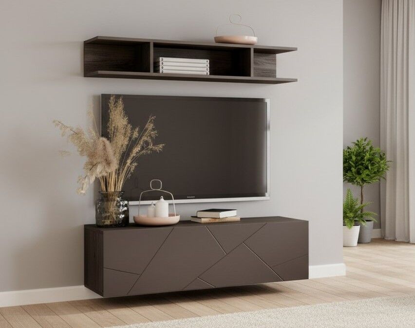 Гостиная Summit комплектация 16 Ясень анкор тёмный/софт графит/капучино