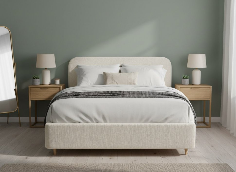 Кровать Fly 1400 с основанием / белый