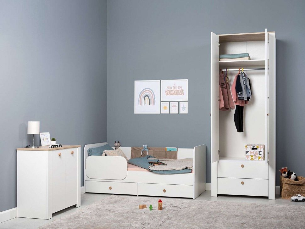 Детская Джастин 1 белый/дуб белый