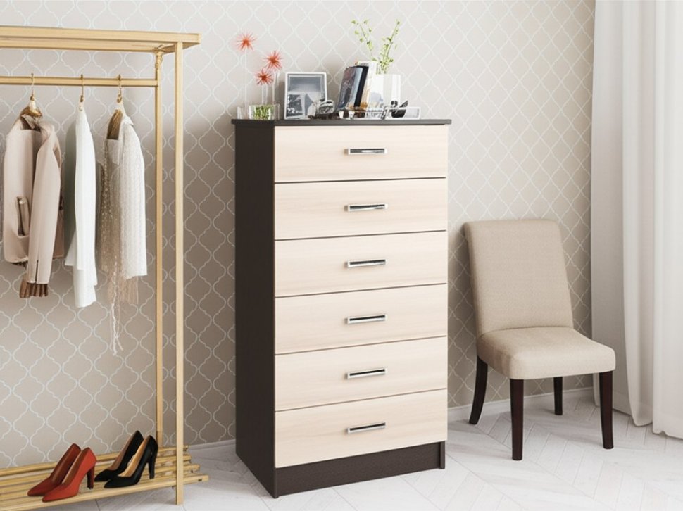 Комод узкий Катрин-4 ТЭКС (Венге)