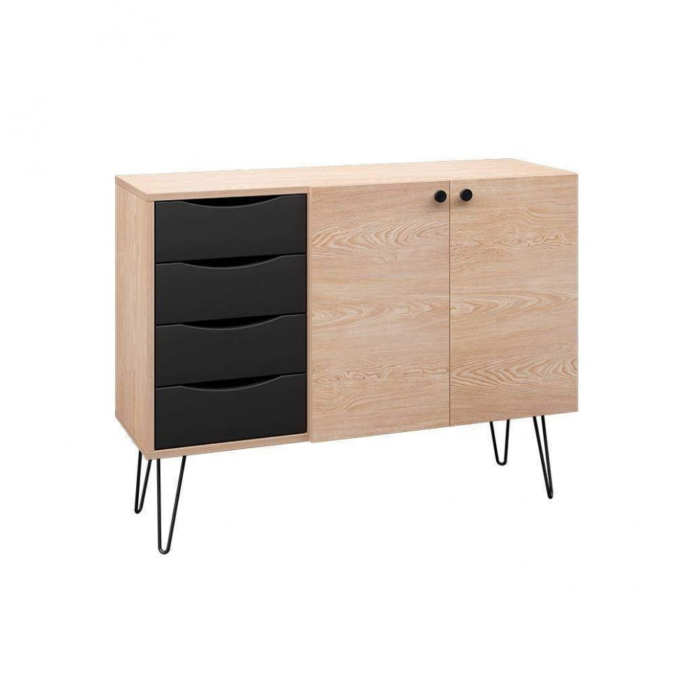 Комод Брюс 16.233, Battle rock FSC Santiago,Черный, Кварц Блэк