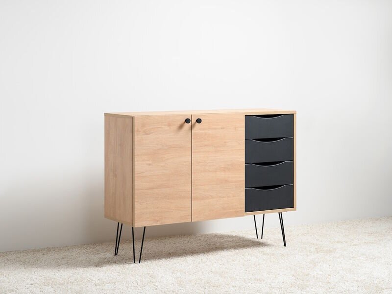 Комод Брюс 16.233, Battle rock FSC Santiago,Черный, Кварц Блэк