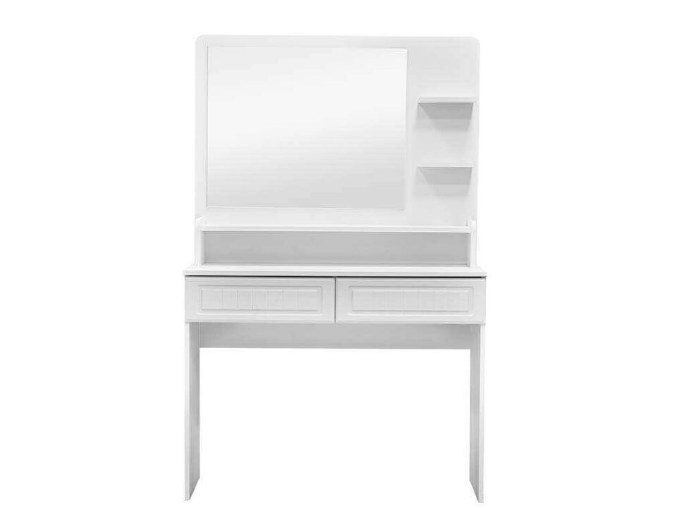 Стол с двумя ящиками и надстройкой Монако МН-18 + МН-18А белое дерево