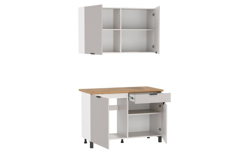 Кухня Венера 1200 МДФ Кашемир фрезерованный