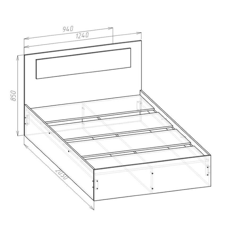 Кровать 90х200 Соня СК-0.9 (Белый / Белый глянец)