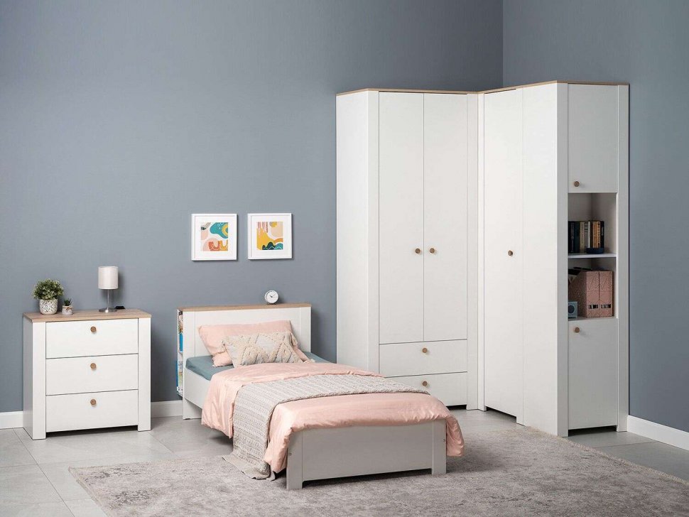 Детская Джастин 2 белый/дуб белый