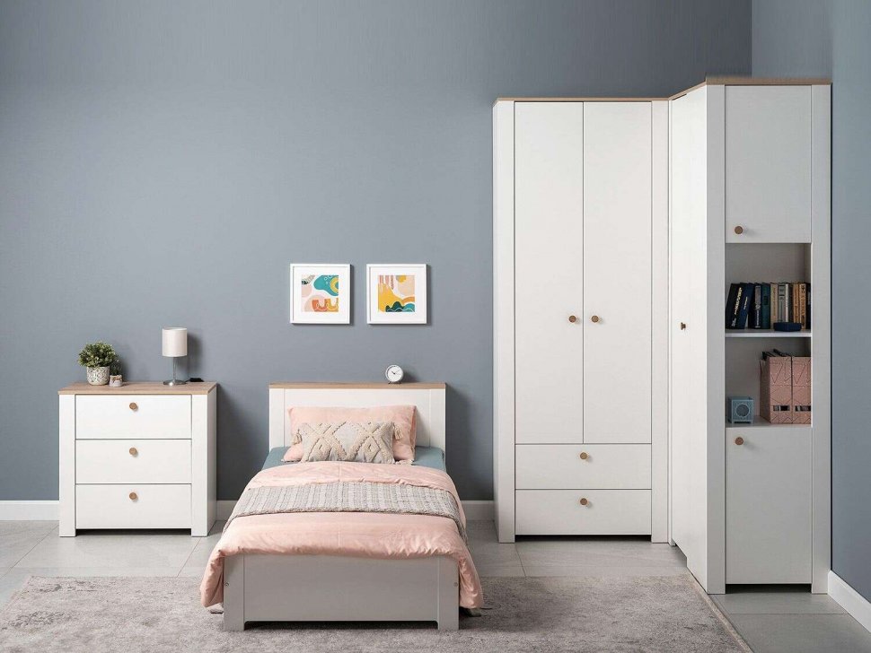 Детская Джастин 2 белый/дуб белый