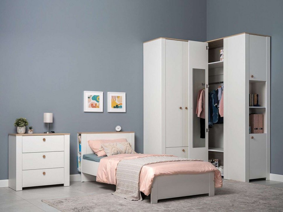 Детская Джастин 2 белый/дуб белый