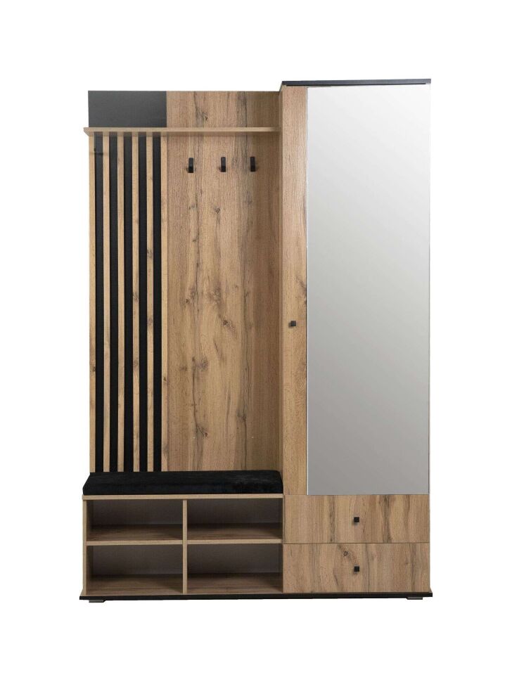 Шкаф для прихожей Либерти 51.22 (опора h20) Дуб вотан/Черный