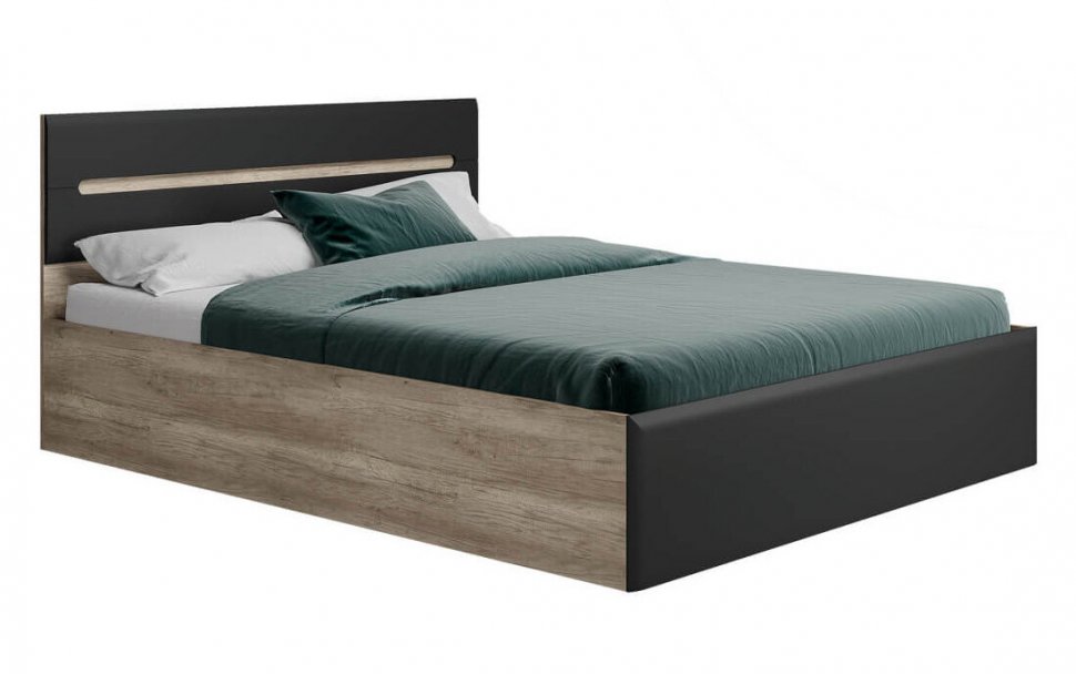 Кровать 160х200 Наоми КР-11 с настилом из ДСП (БТС) Графит